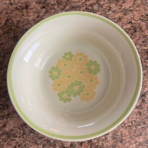 Vintage Franciscan Picnic Yellow/Green Flower Serving Bowl vtg 70s